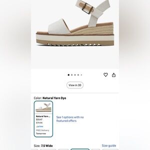 TOMS Women's Diana Platform Wedge natural Women’s Size 7.5 Wide